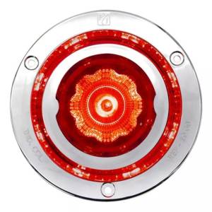 ATM - 1060R - PLAFON ATM 9 LEDS ROJO REDONDO 14,2 X 6,4 CM BISEL ACERO INOXIDABLE  12-24V