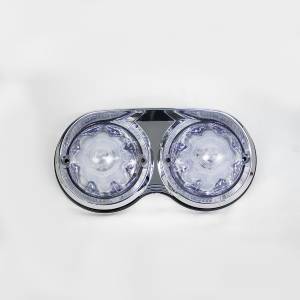 ATM - ATM - ATM-1060DAC - PLAFON ATM 9 LEDS AMBAR MICA CLARA DOBLE REDONDO 20.5 X 10.5 CMS BISEL PLASTICO CROMADO 12-24V - Image 2