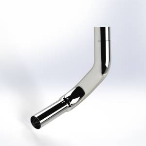 EXFLEX - ECK12716050-L - CODO CROMADO 6" LARGO 45" KENWORTH W900L AEROCAB 2003-2006 CON REDUCCION A 5" OD LADO CHOFER