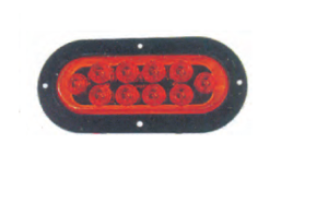 GENERICA-705-R-PLAFON 10 LEDS ROJO OVALADO CON FLANGE NEGRO