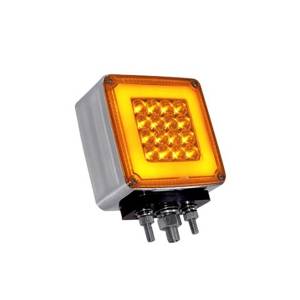 ATM - 1040 - PLAFON DIRECCIONAL ATM 76 LEDS AMBAR/ROJO CUADRADA 12 X 11.3 X 6.4 CM HALO 3 TORNILLOS CROM. 12-24V