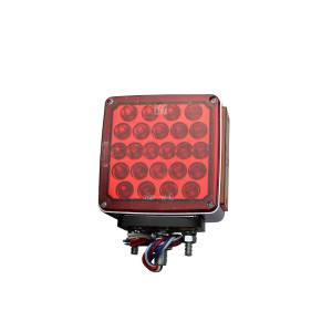 ATM - 1015 - PLAFON DIRECCIONAL ATM 52 LEDS AMBAR/ROJO CUADRADA 12 X 11.3 X 6.4 CM 3 TORNILLOS BISEL CROM. 12-24V