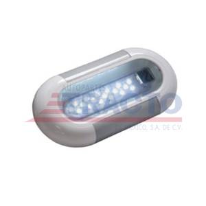 ATM - 1038 - PLAFON INTERNA 12.9 X 1.7 X 6.6 CM 18 LEDS CUBIERTA ABS GRISIN BLANCO