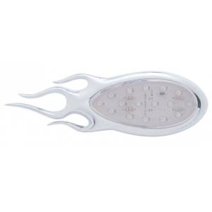 UNITED PACIFIC - 38809 - PLAFON ROJO 16 LEDS OVALADO CON BISEL CROMADO FLAMA MICA ROJA