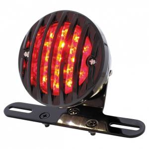 UNITED PACIFIC - 86859 - LUZ EN ADELANTE MOTOCICLETA LEDS FENLADO PASAJERO TAIL CON BISEL DE REJILLA NEGRO BRILLAN LENTE ROJA