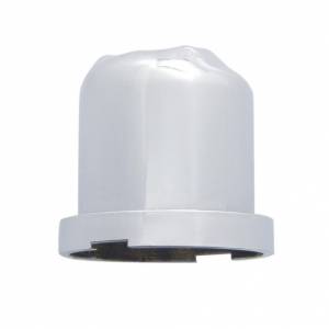 UNITED PACIFIC - UNITED PACIFIC - 10581B - TAPA DE TUERCA DE PLÁSTICO CROMADA DE 1-1/8" X 1-7/8", ESTILO A PRESIÓN (A GRANEL) - Image 2