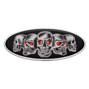 UNITED PACIFIC - 10882 - EMBLEMA DE CALAVERA FUNDIDA CROMADA - NEGRO