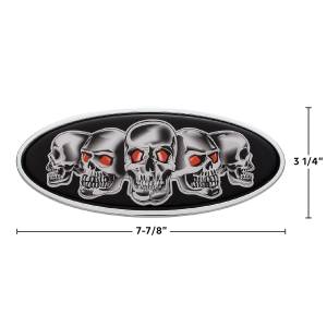 UNITED PACIFIC - UNITED PACIFIC - 10882 - EMBLEMA DE CALAVERA FUNDIDA CROMADA - NEGRO - Image 7