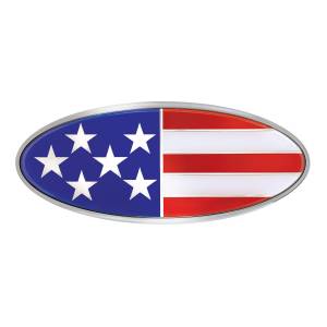 UNITED PACIFIC - UNITED PACIFIC - 10945 - EMBLEMA OVALADO CROMADO - BANDERA DE EE.UU. - Image 1