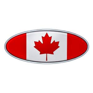UNITED PACIFIC - 10977 - EMBLEMA OVALADO CROMADO FUNDIDO - BANDERA DE CANADÁ