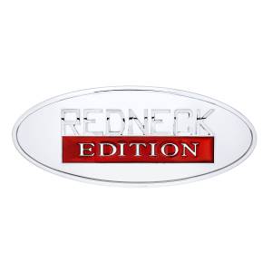 UNITED PACIFIC - UNITED PACIFIC - 11019 - EMBLEMA OVALADO CROMADO FUNDIDO - "REDNECK EDITION" - Image 1