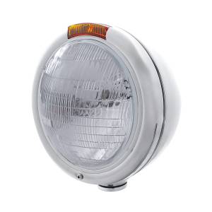 UNITED PACIFIC - 30373 - FARO CLÁSICO DE ACERO INOXIDABLE BOMBILLA 6014 E INTERMITENTE - LENTE ÁMBAR