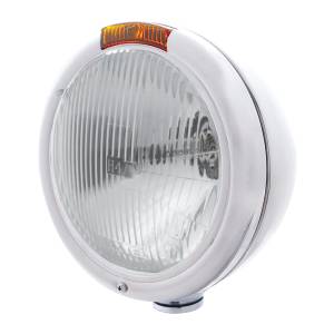 UNITED PACIFIC - 30392 - FARO CLÁSICO DE ACERO INOXIDABLE BOMBILLA H4 E INTERMITENTE - LENTE ÁMBAR