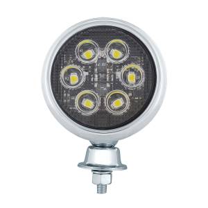 UNITED PACIFIC - 30659 - LUZ DE TRABAJO REDONDA DE 6 LED DE ALTA POTENCIA CON CARCASA CROMADA ESTILO LÁGRIMA