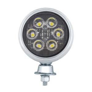 UNITED PACIFIC - 30660 - LUZ DE TRABAJO REDONDA DE 6 LED DE ALTA POTENCIA CON CARCASA DE INOXIDABLE ESTILO LÁGRIMA
