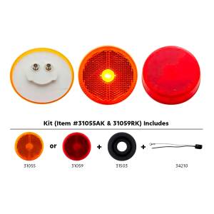 UNITED PACIFIC - 31055AK - KIT DE LUZ REFLECTORIZADA REDONDA DE 2-1/2" (LIQUIDACIÓN/MARCADOR) - LENTE ÁMBAR