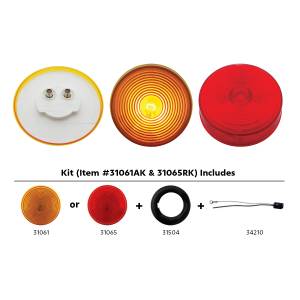 UNITED PACIFIC - UNITED PACIFIC - 31065RK - KIT DE LUZ REDONDA DE 2-1/2" (LIQUIDACIÓN/MARCADOR) - LENTE ROJA - Image 2