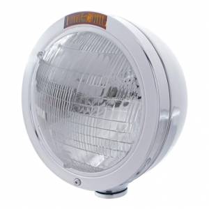 UNITED PACIFIC - 31193 - FARO CLÁSICO BALA DE ACERO INOXIDABLE BOMBILLA 6014 E INTERMITENTE - LENTE ÁMBAR