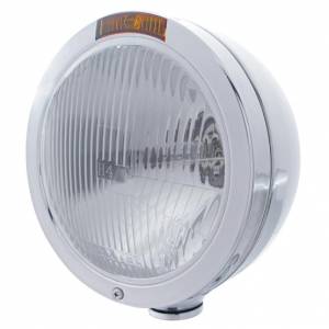 UNITED PACIFIC - 31197 - FARO CLÁSICO BALA DE ACERO INOXIDABLE BOMBILLA H4 E INTERMITENTE - LENTE ÁMBAR