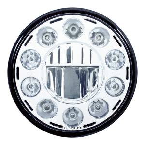 UNITED PACIFIC - 31355 - ULTRALIT - FARO DELANTERO DE CRISTAL DE 7" CON 11 LED DE ALTA POTENCIA - CROMADO