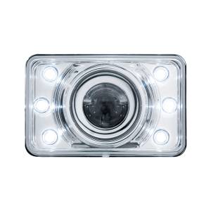 UNITED PACIFIC - 31375 - FARO DE PROYECCIÓN DE CRISTAL DE 4" X 6" CON 6 LUZ DE POSICIÓN LED BLANCA - LUZ DE CRUCE