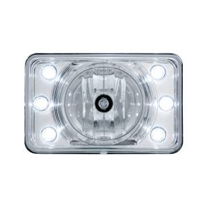 UNITED PACIFIC - 31376 - FARO DE PROYECCIÓN DE CRISTAL DE 4" X 6" CON 6 LUZ DE POSICIÓN LED BLANCA - LUZ ALTA