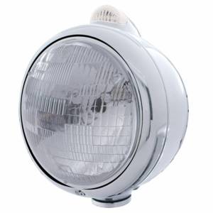 UNITED PACIFIC - 31527 - GUÍA DE ACERO INOXIDABLE FARO ESTILO 682-C H6024 Y SEÑAL DE GIRO LED - LENTE TRANSPARENTE