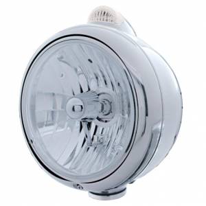 UNITED PACIFIC - 31533 - GUÍA DE ACERO INOXIDABLE FARO ESTILO 682-C CRISTAL H4 Y SEÑAL LED - LENTE TRANSPARENTE