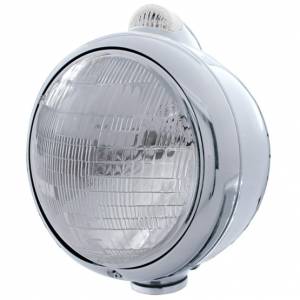 UNITED PACIFIC - 31538 - GUÍA CROMADA FARO ESTILO 682-C 6014 Y SEÑAL DE GIRO LED - LENTE TRANSPARENTE