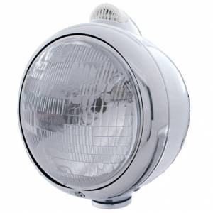 UNITED PACIFIC - 31541 - GUÍA CROMADA FARO ESTILO 682-C H6024 Y SEÑAL DE GIRO LED - LENTE TRANSPARENTE