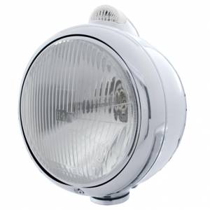 UNITED PACIFIC - 31544 - GUÍA CROMADA FARO ESTILO 682-C H4 Y SEÑAL DE GIRO LED - LENTE TRANSPARENTE
