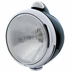 UNITED PACIFIC - 31558 - GUÍA NEGRA FARO ESTILO 682-C H4 Y SEÑAL DE GIRO LED - LENTE TRANSPARENTE