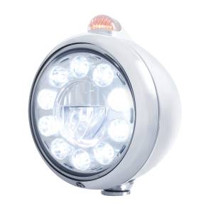 UNITED PACIFIC - 31563 - GUÍA DE ACERO INOXIDABLE FARO 682-C BOMBILLA DE 11 LED Y LENTE CLARO DE SEÑAL LED DE MODO DOBLE