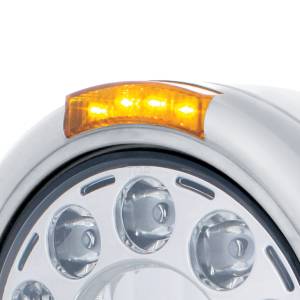 UNITED PACIFIC - UNITED PACIFIC - 31572 - FARO CLÁSICO DE MEDIA LUNA DE INOXIDABLE CON BOMBILLA DE 11 LED Y LENTE ÁMBAR DE SEÑAL LED DE MODO DOBLE - Image 2
