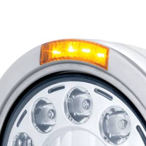 UNITED PACIFIC - UNITED PACIFIC - 31574 - FARO DELANTERO BULLET CLASSIC INOXIDABLE 11 BOMBILLA LED CON SEÑAL LED - LENTE ÁMBAR - Image 2