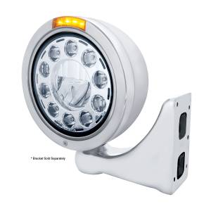 UNITED PACIFIC - UNITED PACIFIC - 31574 - FARO DELANTERO BULLET CLASSIC INOXIDABLE 11 BOMBILLA LED CON SEÑAL LED - LENTE ÁMBAR - Image 3
