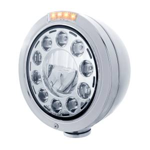 UNITED PACIFIC - 31577 - FARO FARO CLÁSICO BULLET DE INOXIDABLE 11 BOMBILLA LED CON SEÑAL LED DE MODO DOBLE - LENTE TRANSPARENTE