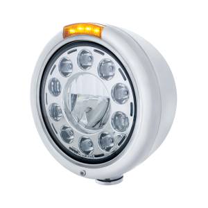 UNITED PACIFIC - 31578 - FARO CLÁSICO INOXIDABLE 11 BOMBILLAS LED Y SEÑAL LED - LENTE ÁMBAR