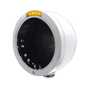 UNITED PACIFIC - 31701 - FARO FARO MEDIA LUNA BALA DE ACERO INOXIDABLE SIN BOMBILLA CON INTERMITENTE LED - LENTE ÁMBAR