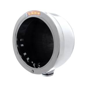 UNITED PACIFIC - 31702 - FARO FARO DE MEDIA LUNA DE BALA DE ACERO INOXIDABLE SIN BOMBILLA CON INTERMITENTE LED - LENTE TRANSPARENTE