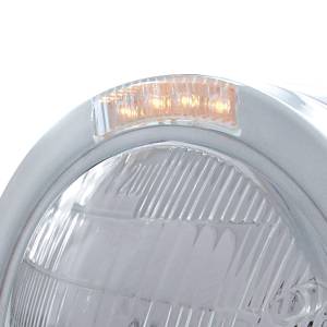 UNITED PACIFIC - UNITED PACIFIC - 31705 - FARO FARO DE MEDIA LUNA DE BALA DE ACERO INOXIDABLE BOMBILLA 6014 Y SEÑAL DE GIRO LED - LENTE TRANSPARENTE - Image 2