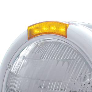 UNITED PACIFIC - UNITED PACIFIC - 31719 - FARO CLÁSICO DE MEDIA LUNA DE ACERO INOXIDABLE BOMBILLA 6014 E INTERMITENTE LED - LENTE ÁMBAR - Image 2
