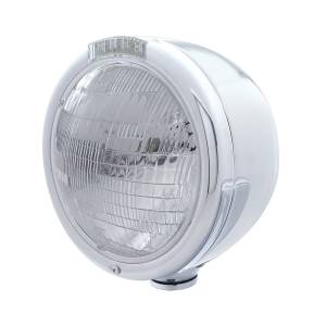 UNITED PACIFIC - 31720 - FARO CLÁSICO DE MEDIA LUNA DE ACERO INOXIDABLE BOMBILLA 6014 E INTERMITENTE LED - LENTE TRANSPARENTE
