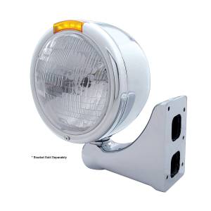 UNITED PACIFIC - UNITED PACIFIC - 31722 - FARO CLÁSICO DE MEDIA LUNA DE ACERO INOXIDABLE BOMBILLA H6024 E INTERMITENTE LED - LENTE ÁMBAR - Image 3
