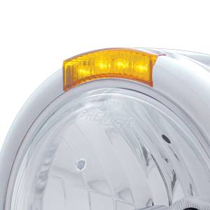 UNITED PACIFIC - UNITED PACIFIC - 31728 - FARO CLÁSICO DE MEDIA LUNA DE ACERO INOXIDABLE BOMBILLA H4 DE CRISTAL E INTERMITENTE LED - LENTE ÁMBAR - Image 2