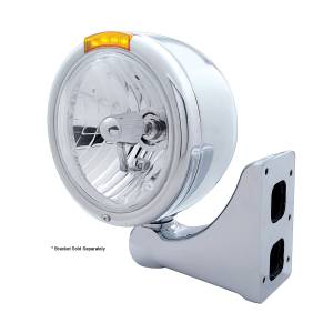 UNITED PACIFIC - UNITED PACIFIC - 31728 - FARO CLÁSICO DE MEDIA LUNA DE ACERO INOXIDABLE BOMBILLA H4 DE CRISTAL E INTERMITENTE LED - LENTE ÁMBAR - Image 3