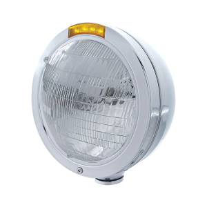 UNITED PACIFIC - 31734 - FARO CLÁSICO BALA DE ACERO INOXIDABLE BOMBILLA 6014 E INTERMITENTE LED - LENTE ÁMBAR