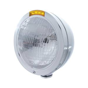 UNITED PACIFIC - 31737 - FARO CLÁSICO BALA DE ACERO INOXIDABLE BOMBILLA H6024 E INTERMITENTE LED - LENTE ÁMBAR