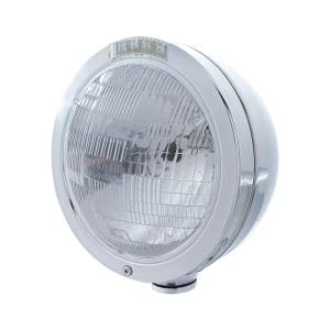 UNITED PACIFIC - 31738 - FARO CLÁSICO BALA DE ACERO INOXIDABLE BOMBILLA H6024 E INTERMITENTE LED - LENTE TRANSPARENTE