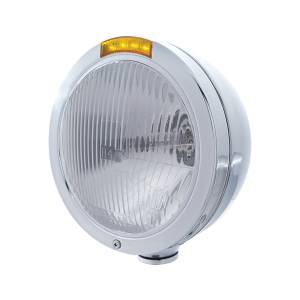 UNITED PACIFIC - 31740 - FARO CLÁSICO BALA DE ACERO INOXIDABLE BOMBILLA H4 E INTERMITENTE LED - LENTE ÁMBAR